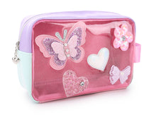Load image into Gallery viewer, Butterfly, Heart, and Daisy Patched Clear Pouch