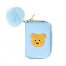 Load image into Gallery viewer, Teddy Pom Pom Zip Wallet