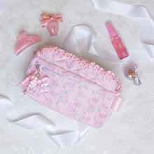 Load image into Gallery viewer, Quilted Floral Printed Pouch with Charm