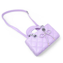 Load image into Gallery viewer, Quilted Rectangle Bow Charm Handbag