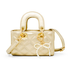 Load image into Gallery viewer, Quilted Rectangle Bow Charm Handbag