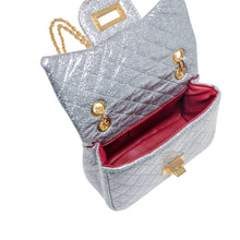 Load image into Gallery viewer, Classic Quilted Sparkle Mini Bag: Silver