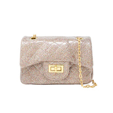 Load image into Gallery viewer, Classic Quilted Sparkle Mini Bag: Silver