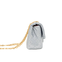 Load image into Gallery viewer, Classic Quilted Sparkle Mini Bag: Silver