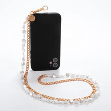 Load image into Gallery viewer, Miami Chains Get That Gold - Matte Gold & Pearl Crossbody Phone Chain