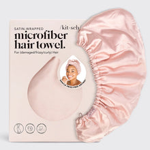 Load image into Gallery viewer, Satin-Wrapped Hair Towel