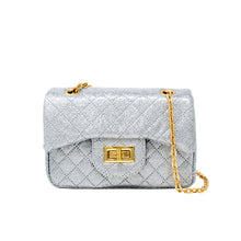 Load image into Gallery viewer, Classic Quilted Sparkle Mini Bag: Silver