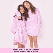 Load image into Gallery viewer, Fleece Printed Pullover Oversized Blanket Hoodie: Orchid Floral Bow Print