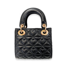 Load image into Gallery viewer, Black Heart-Quilted Bag