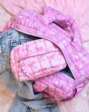 Load image into Gallery viewer, Quilted Scrunchies Floral Bow Printed Duffle Bag