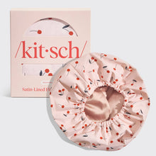 Load image into Gallery viewer, Satin-Lined Flexi Shower Cap - Cherry Print