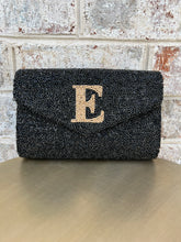 Load image into Gallery viewer, Handmade Beaded Envelope Clutch Monogram "E"