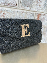 Load image into Gallery viewer, Handmade Beaded Envelope Clutch Monogram "E"
