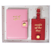 Load image into Gallery viewer, Out of Office Passport Case & Luggage Tag Set
