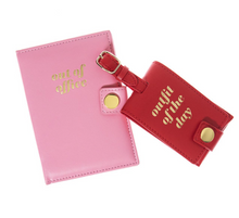 Load image into Gallery viewer, Out of Office Passport Case & Luggage Tag Set