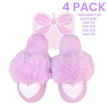 Load image into Gallery viewer, Purple Pearl Heart Slippers

