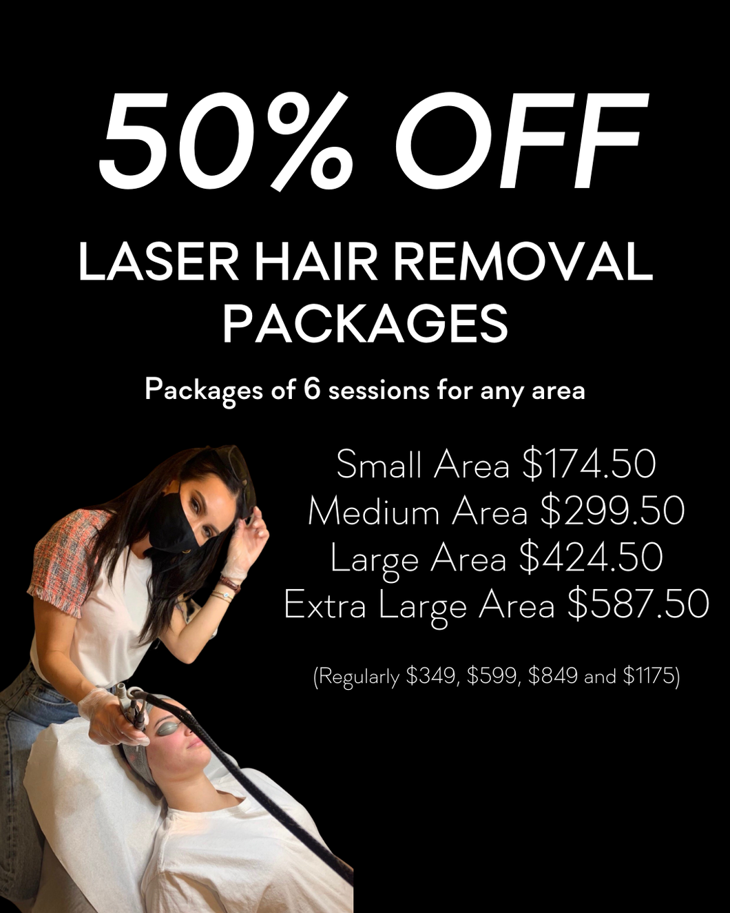 50% Off Laser Hair Removal Packages