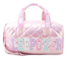Load image into Gallery viewer, &#39;Sleepover&#39; Metallic Quilted Large Duffle Bag

