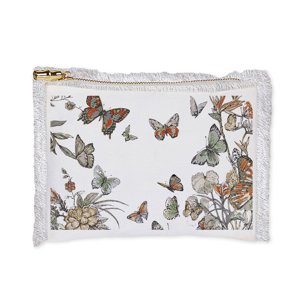 Fringe Flat Zip - Butterflies