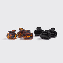 Load image into Gallery viewer, Recycled Plastic Medium Puffy Claw Clips 2pc Set- Black/Tort
