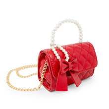 Load image into Gallery viewer, Quilted Pearl Handle Bow Ribbon Handbag
