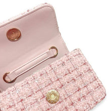 Load image into Gallery viewer, Floral Appliques Tweed Purse Pink

