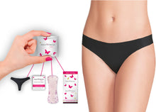 Load image into Gallery viewer, On the Go Emergency Black Bikini Underwear kits by Panty Fresh
