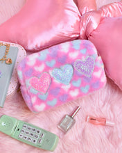 Load image into Gallery viewer, Heart Print Plush Pouch
