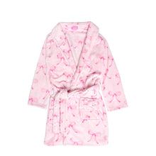 Load image into Gallery viewer, Pink Bow Fleece Printed Bath Robe
