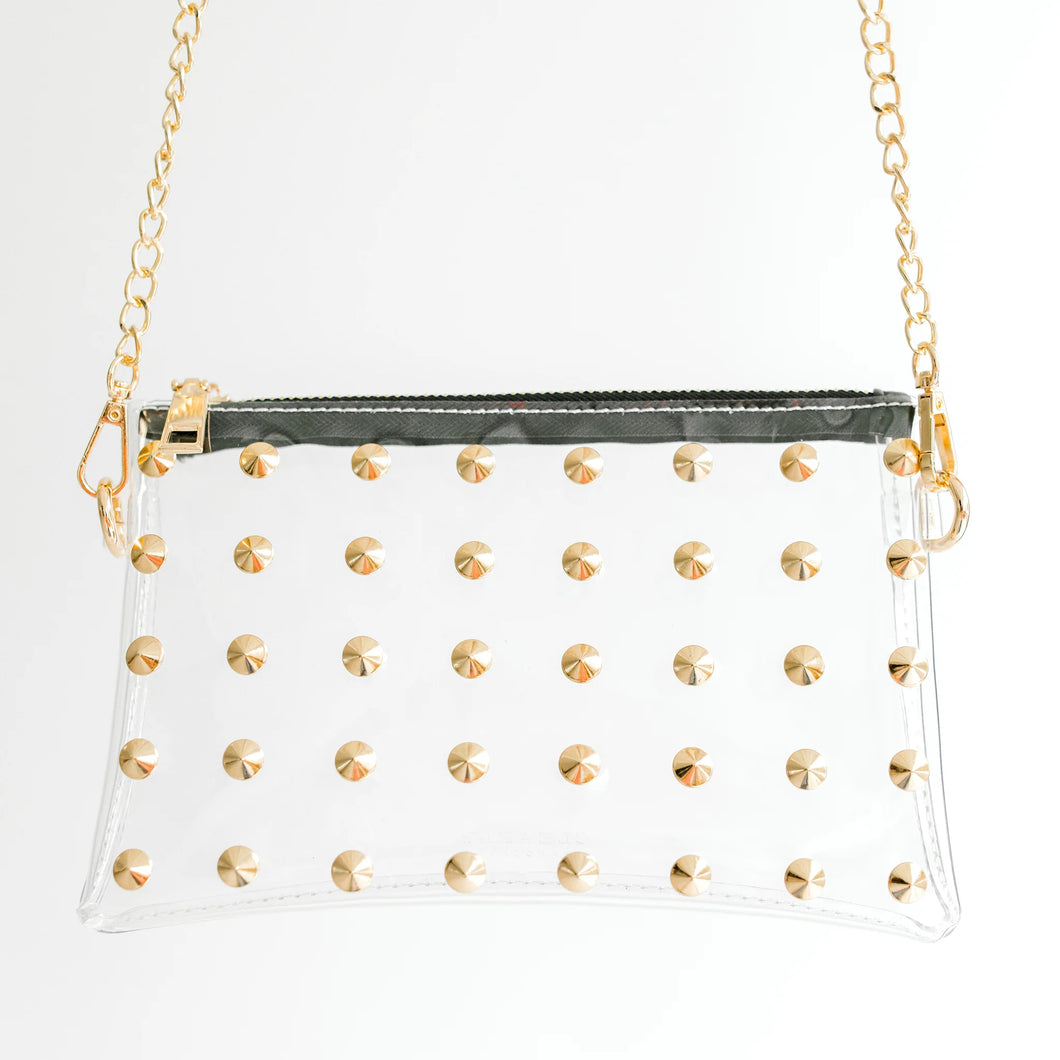 The Sloane Clear Studded Pouch