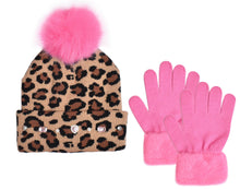 Load image into Gallery viewer, Leopard Print Hat &amp; Glove Set
