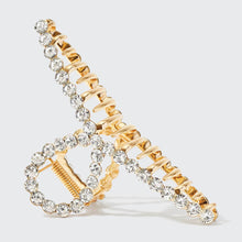 Load image into Gallery viewer, Metal Rhinestone Loop Claw Clip 1pc- Gold
