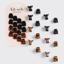 Load image into Gallery viewer, Recycled Plastic Micro Classic Claw Clips 16pcSet-Blk &amp; Tort
