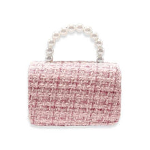 Load image into Gallery viewer, Floral Appliques Tweed Purse Pink
