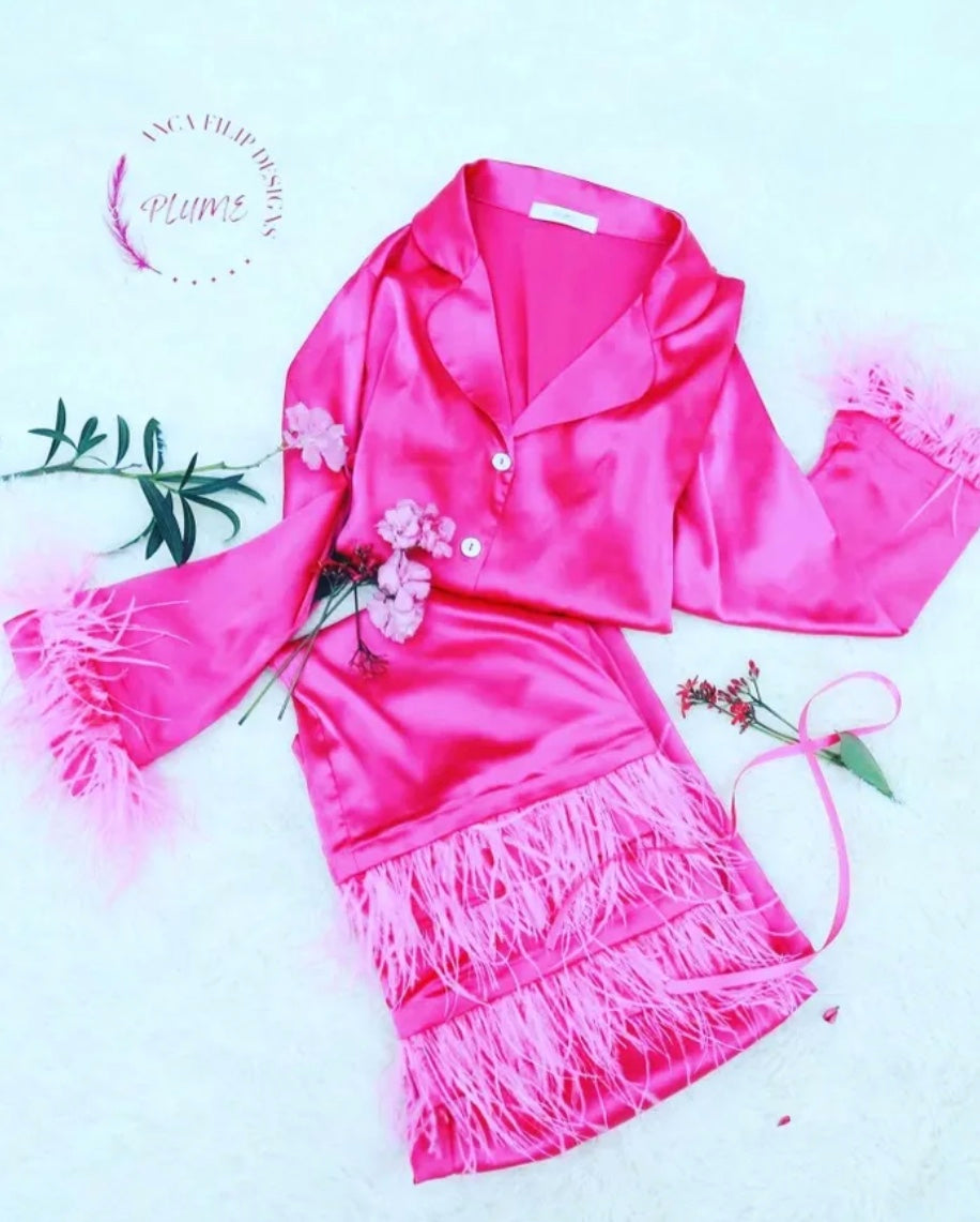 Hot Pink Feather Pajamas