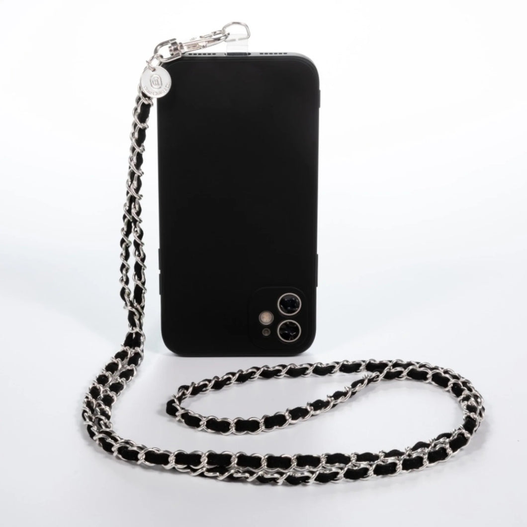Miami Chains Silver Black Crossbody Phone Chain