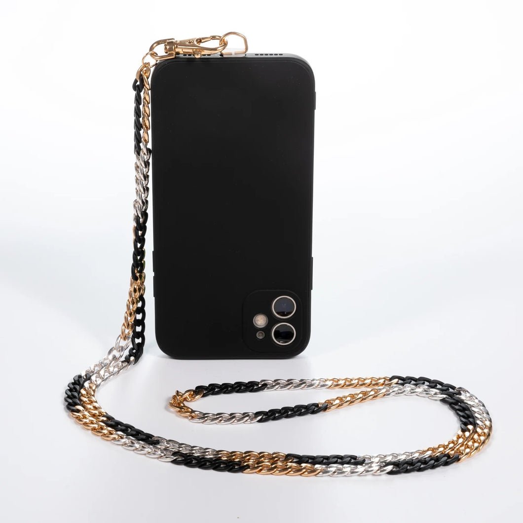 Miami Chains Trifecta Gold/Silver/Black Crossbody Phone Chain