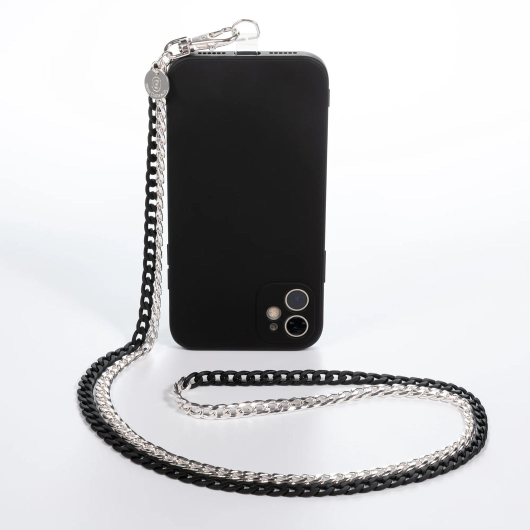 Miami Chains Two Tone Black N' Silver Crossbody Phone Chain