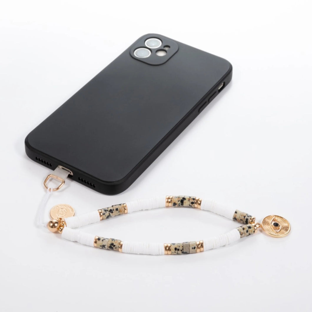 Miami Chains Blanche Bisoux with Evil Eye Phone Charm