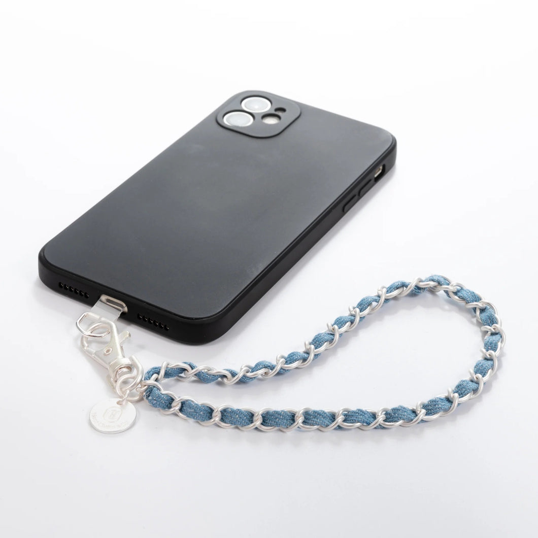 Miami Chains Denim Dream x Matte Silver Phone Wrislet