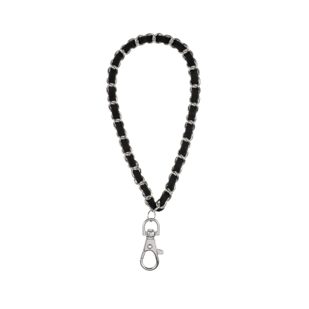 Miami Chains Silver Black Phone Wristlet