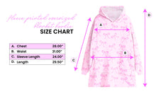 Load image into Gallery viewer, Fleece Printed Pullover Oversized Blanket Hoodie: Pink Bow Print
