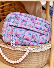 Load image into Gallery viewer, Quilted Scrunchies Floral Printed Pouch: Lavender Floral Print Scrunch
