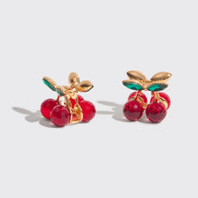 Load image into Gallery viewer, Mini Rhinestone Claw Clips 2pc Set - Cherry
