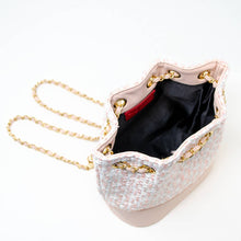 Load image into Gallery viewer, Girl&#39;s Tweed Drawstring Backpack Bag
