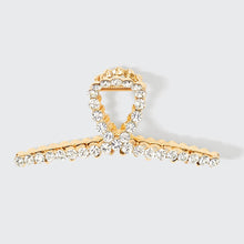 Load image into Gallery viewer, Metal Rhinestone Loop Claw Clip 1pc- Gold
