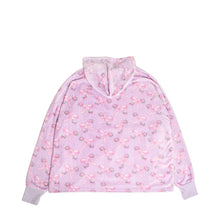 Load image into Gallery viewer, Fleece Printed Pullover Oversized Blanket Hoodie: Orchid Floral Bow Print
