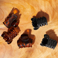 Load image into Gallery viewer, Recycled Plastic Mini Puffy Claw Clips 6pc Set- Black/Tort
