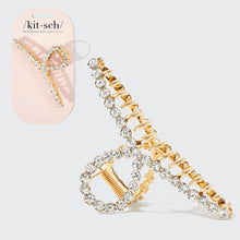 Load image into Gallery viewer, Metal Rhinestone Loop Claw Clip 1pc- Gold
