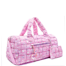 Load image into Gallery viewer, Quilted Scrunchies Floral Bow Printed Duffle Bag
